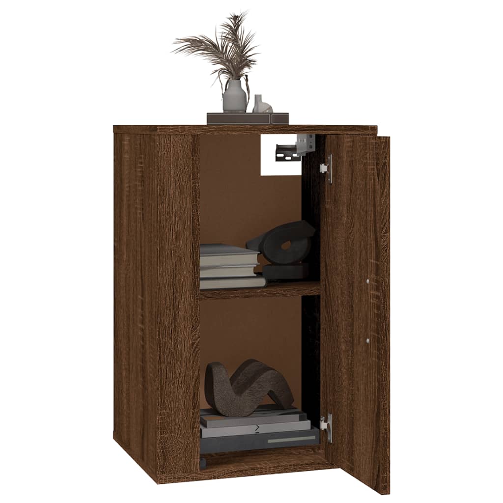 Vegghengt TV-benk brun eik 40x34,5x60 cm