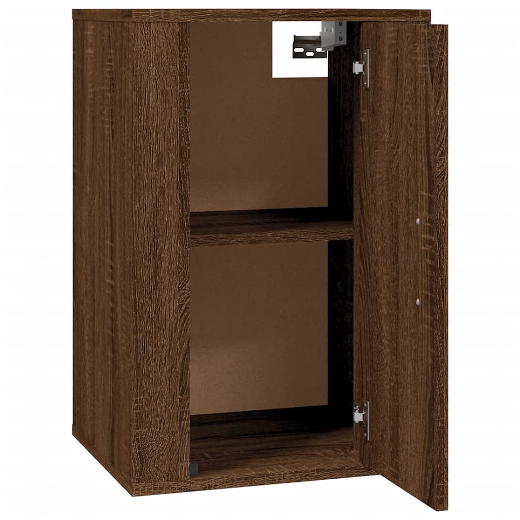 Vegghengt TV-benk brun eik 40x34,5x60 cm