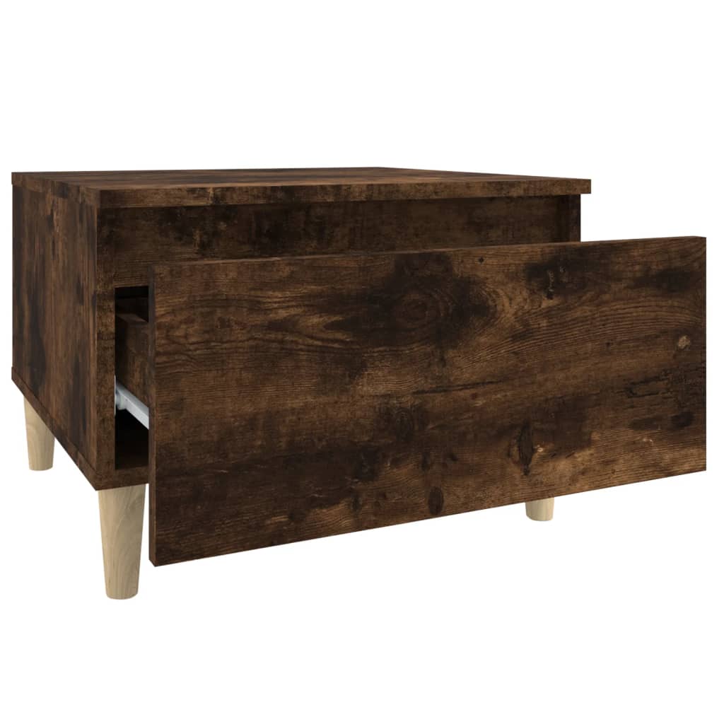 Sidebord 2 stk røkt eik 50x46x35 cm konstruert tre