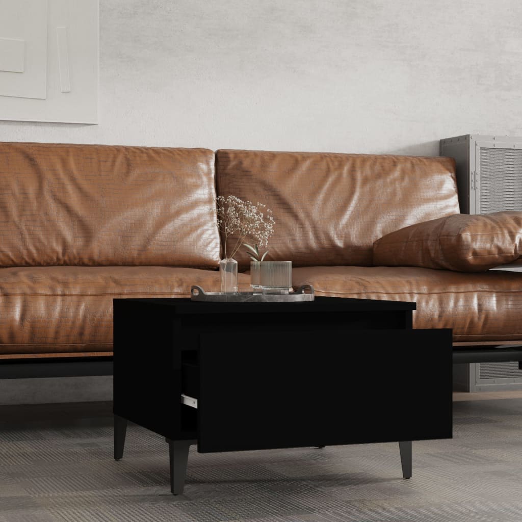Sidebord 2 stk svart 50x46x35 cm konstruert tre