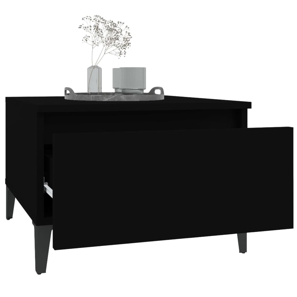 Sidebord 2 stk svart 50x46x35 cm konstruert tre