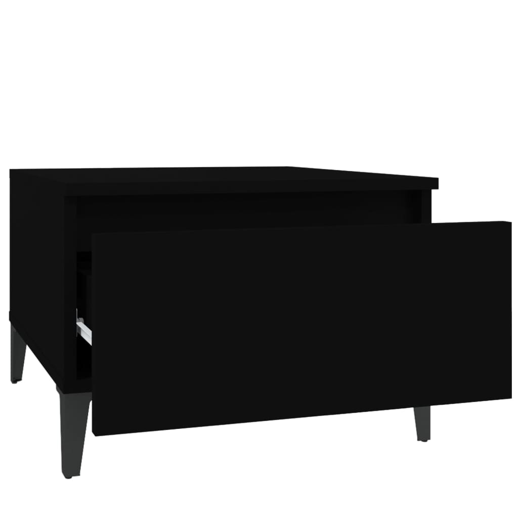 Sidebord 2 stk svart 50x46x35 cm konstruert tre