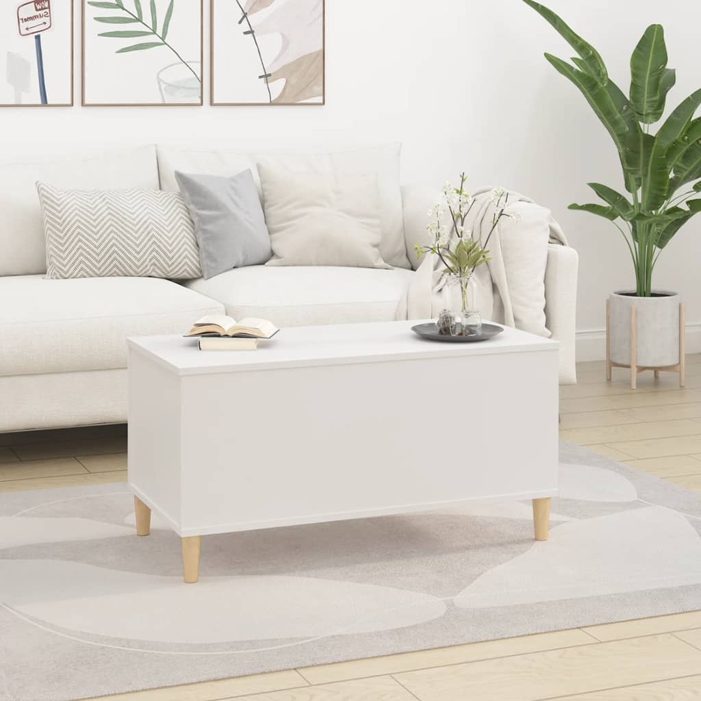 Salongbord hvit 90x44,5x45 cm konstruert tre