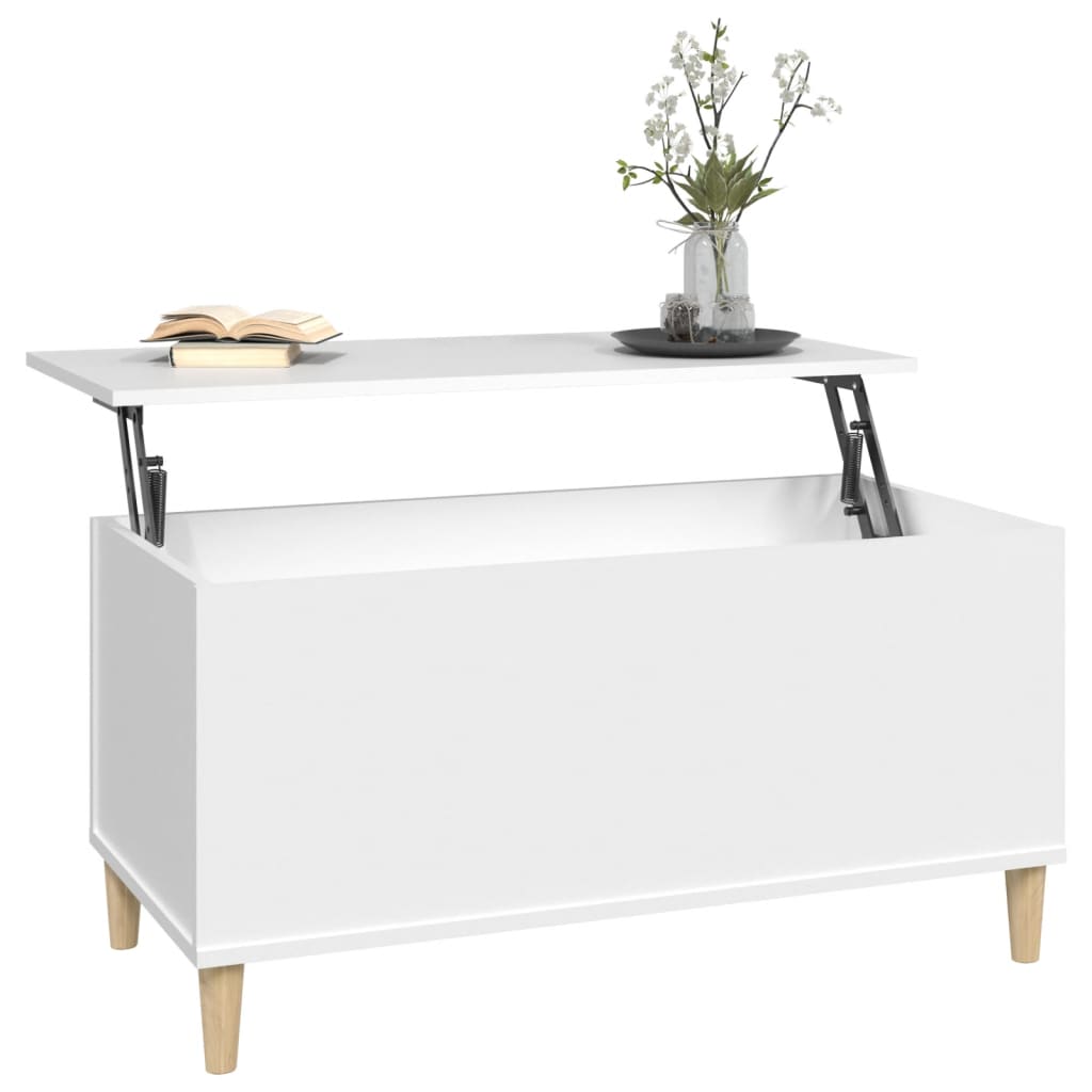 Salongbord hvit 90x44,5x45 cm konstruert tre