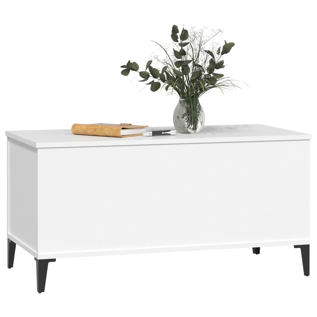 Salongbord hvit 90x44,5x45 cm konstruert tre