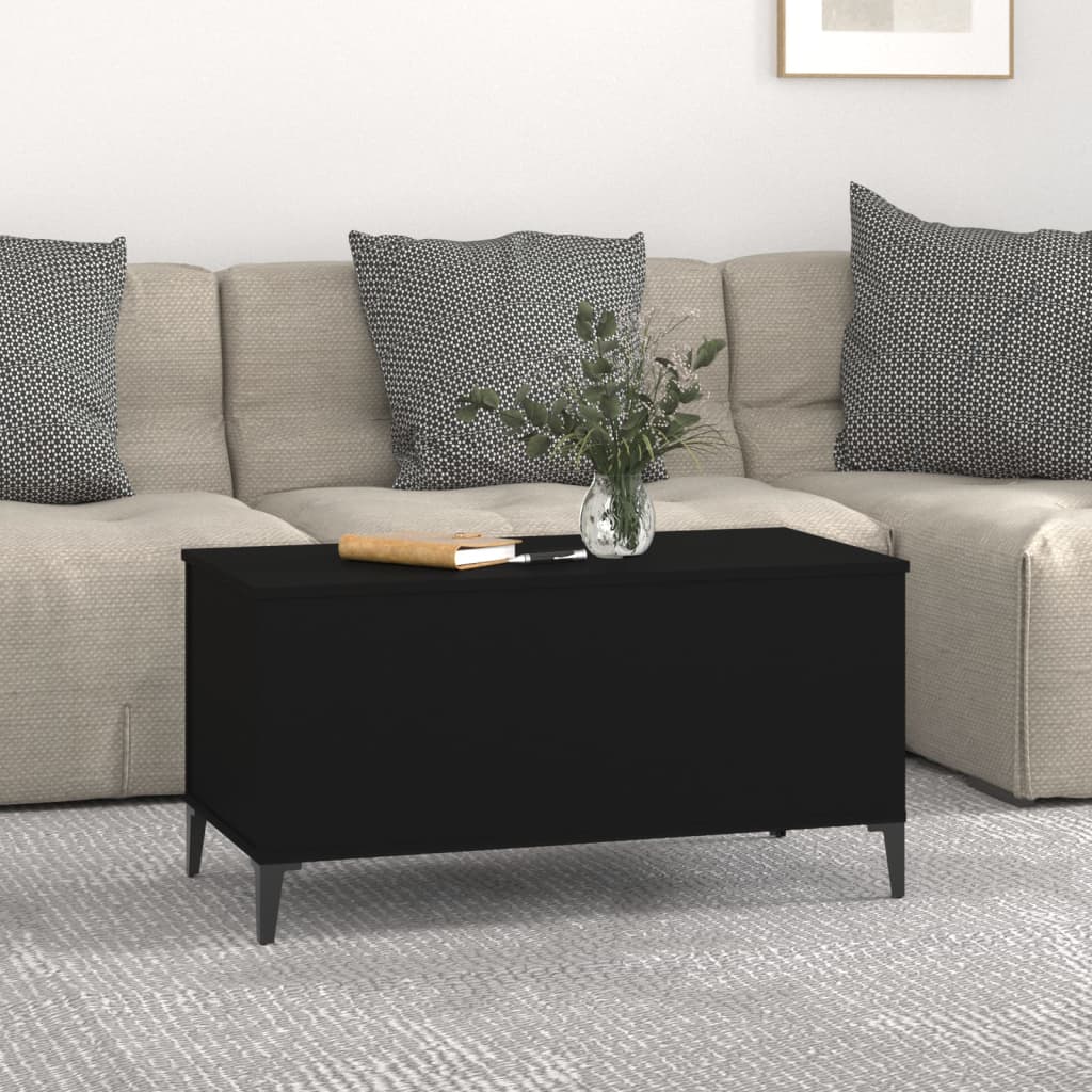 Salongbord svart 90x44,5x45 cm konstruert tre