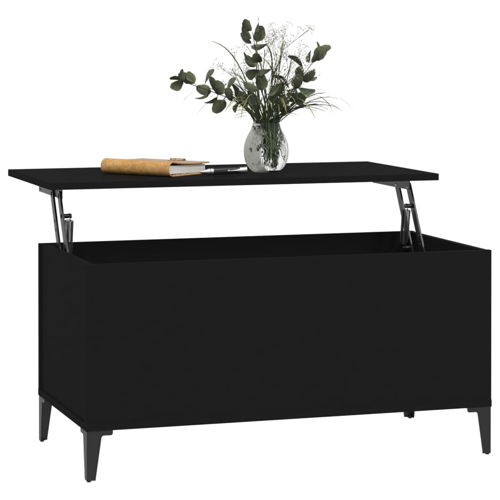 Salongbord svart 90x44,5x45 cm konstruert tre