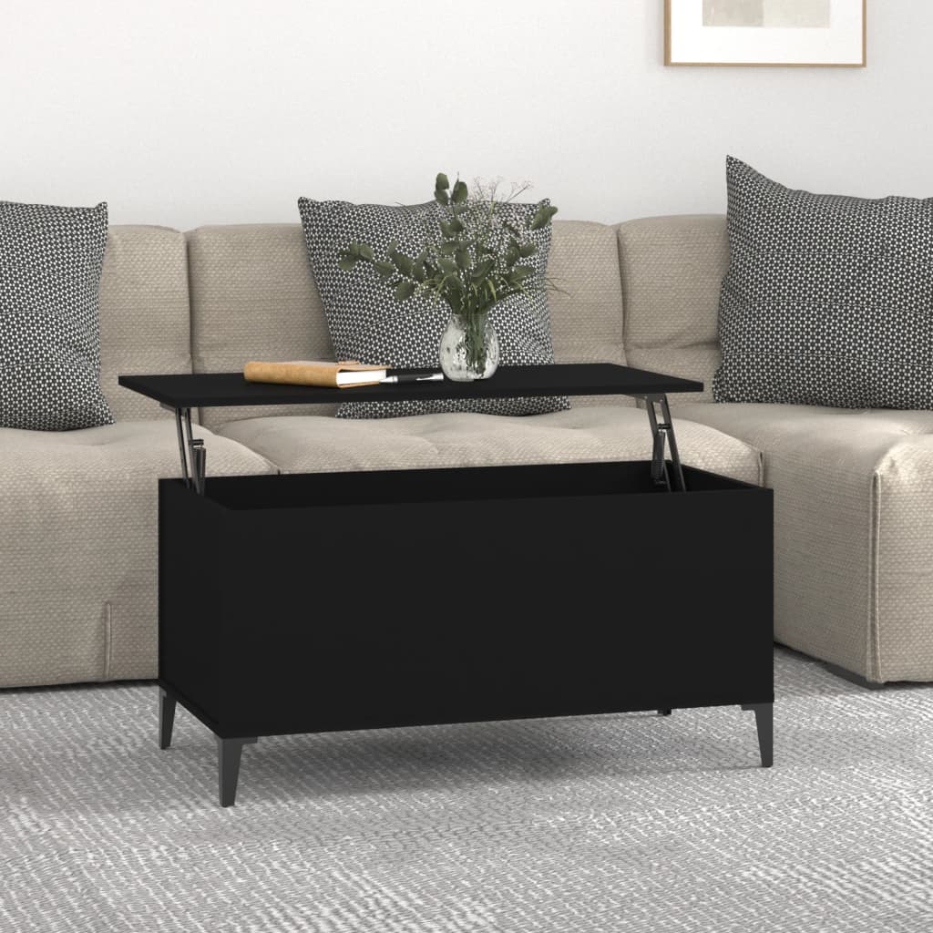 Salongbord svart 90x44,5x45 cm konstruert tre