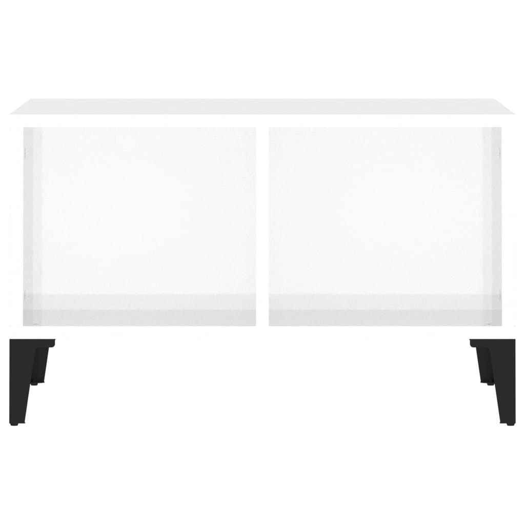 Salongbord høyglans hvit 60x50x36,5 cm konstruert tre