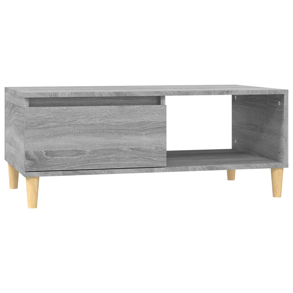 Salongbord grå sonoma 90x50x36,5 cm konstruert tre