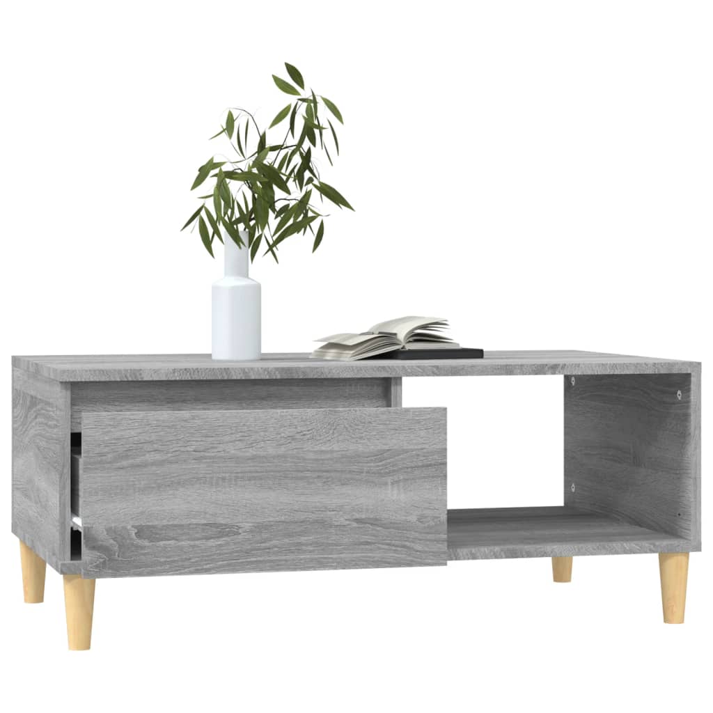 Salongbord grå sonoma 90x50x36,5 cm konstruert tre