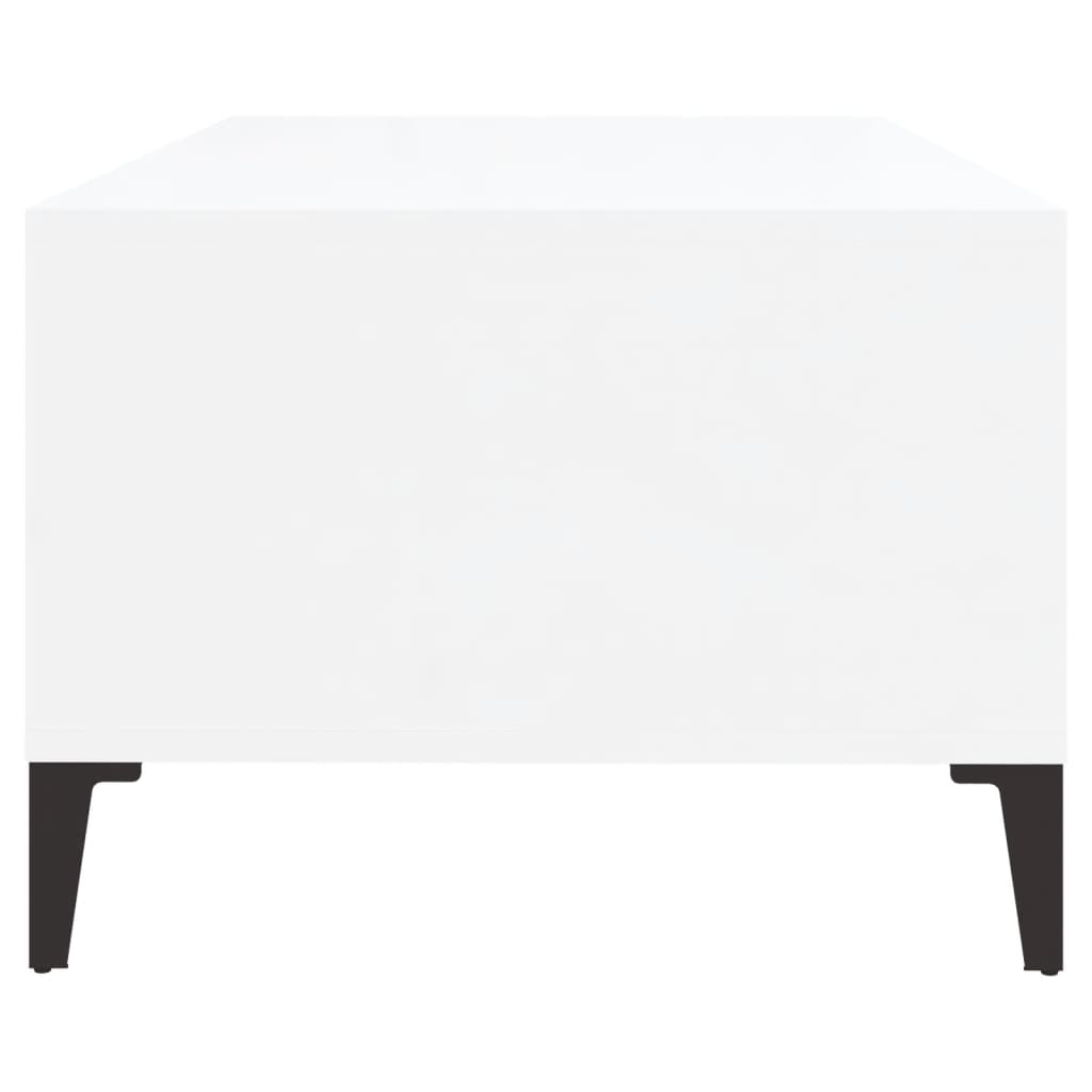 Salongbord høyglans hvit 90x50x36,5 cm konstruert tre
