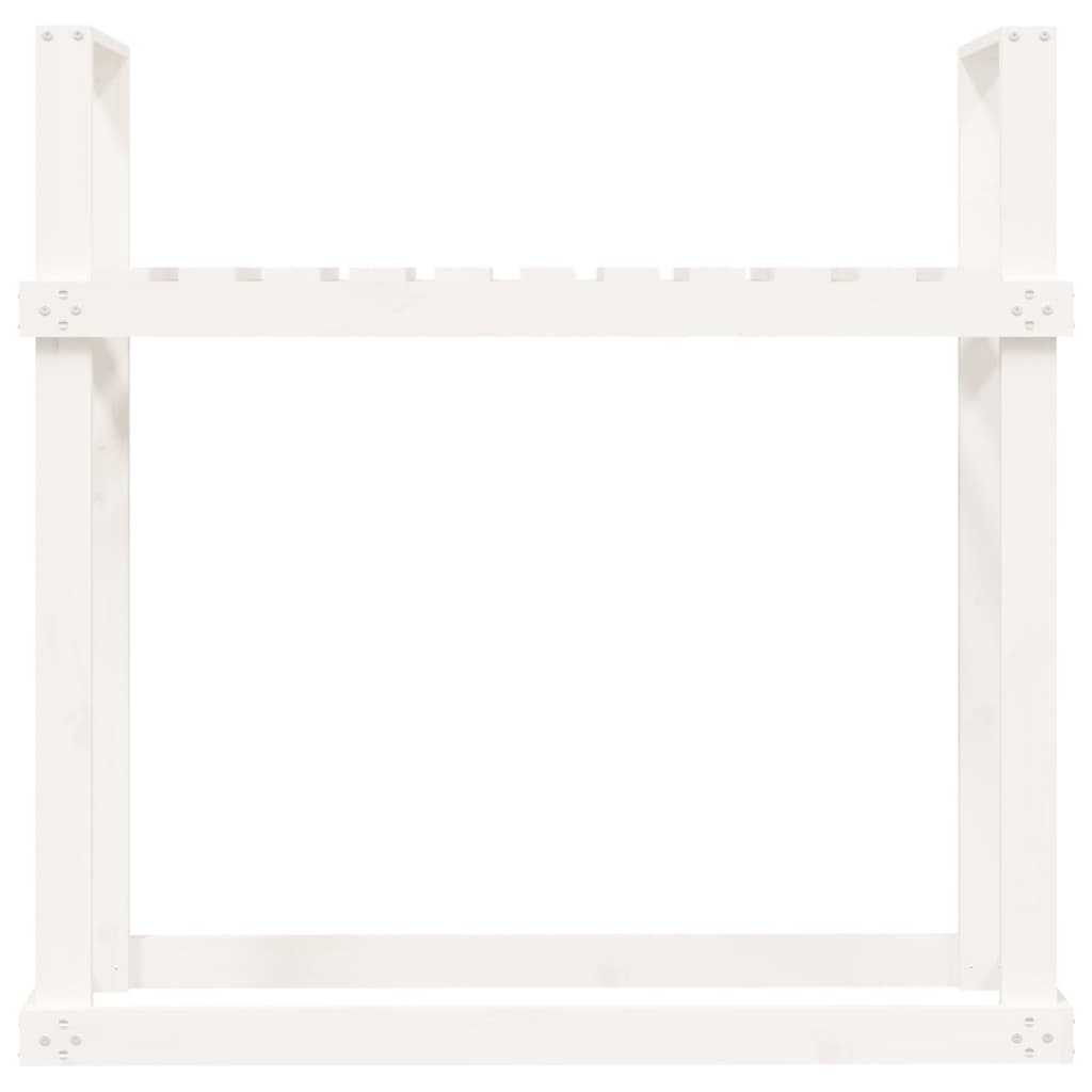 Vedstativ hvit 110x35x108,5 cm heltre furu