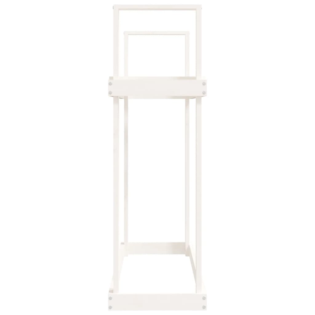 Vedstativ hvit 110x35x108,5 cm heltre furu