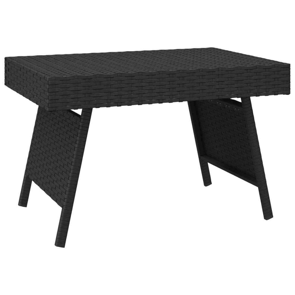 Sammenleggbart sidebord svart 60x40x38 cm polyrotting
