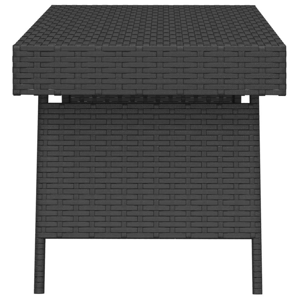Sammenleggbart sidebord svart 60x40x38 cm polyrotting