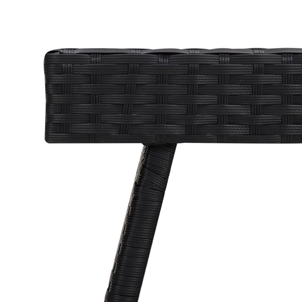Sammenleggbart sidebord svart 60x40x38 cm polyrotting