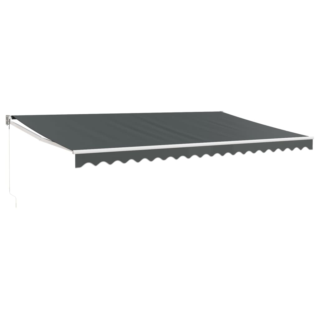 Uttrekkbar markise antrasitt 5x3 m stoff og aluminium