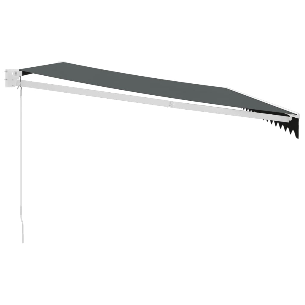 Uttrekkbar markise antrasitt 5x3 m stoff og aluminium