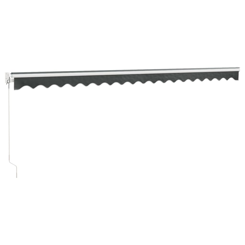Uttrekkbar markise antrasitt 5x3 m stoff og aluminium