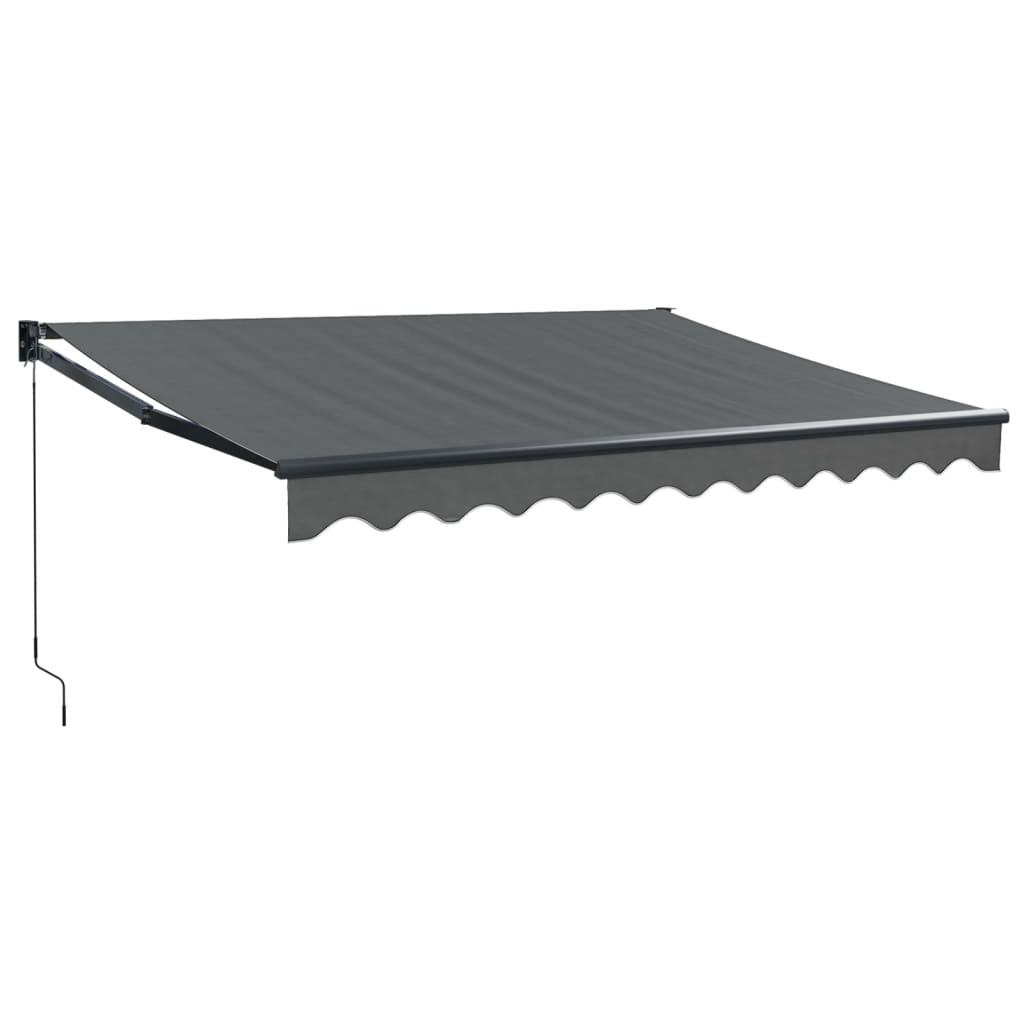 Uttrekkbar markise antrasitt 3,5x2,5 m stoff og aluminium