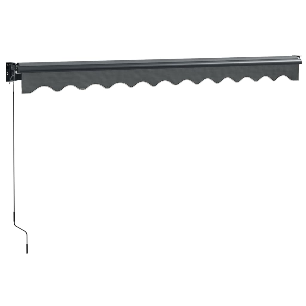 Uttrekkbar markise antrasitt 3,5x2,5 m stoff og aluminium