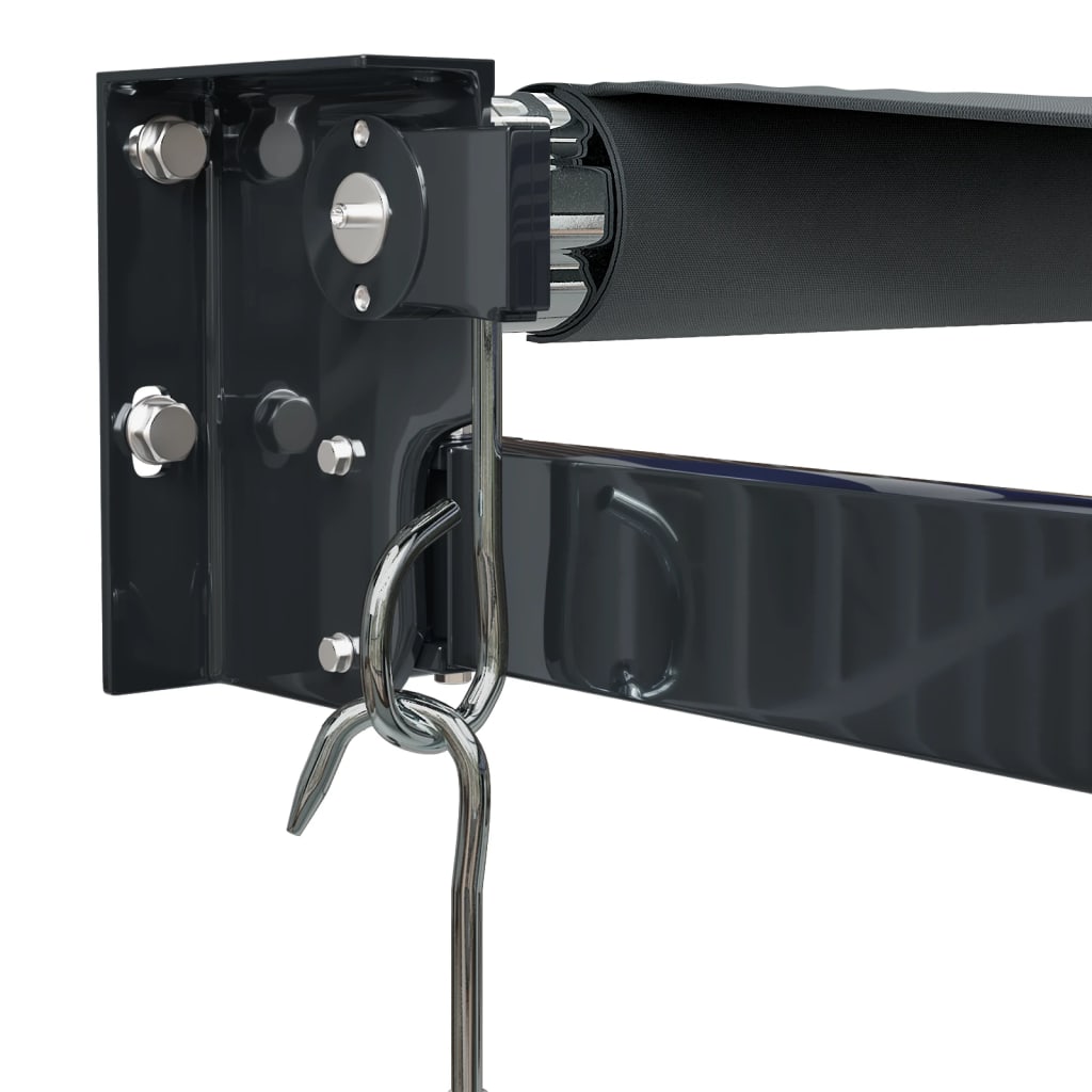 Uttrekkbar markise antrasitt 3,5x2,5 m stoff og aluminium