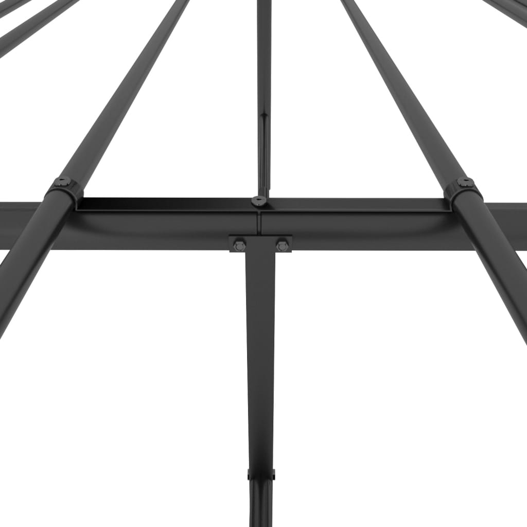 Sengeramme i metall med sengegavl svart 140x200 cm