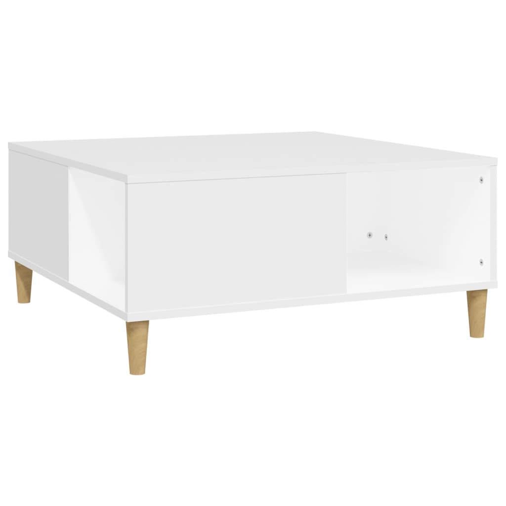 Salongbord hvit 80x80x36,5 cm konstruert tre