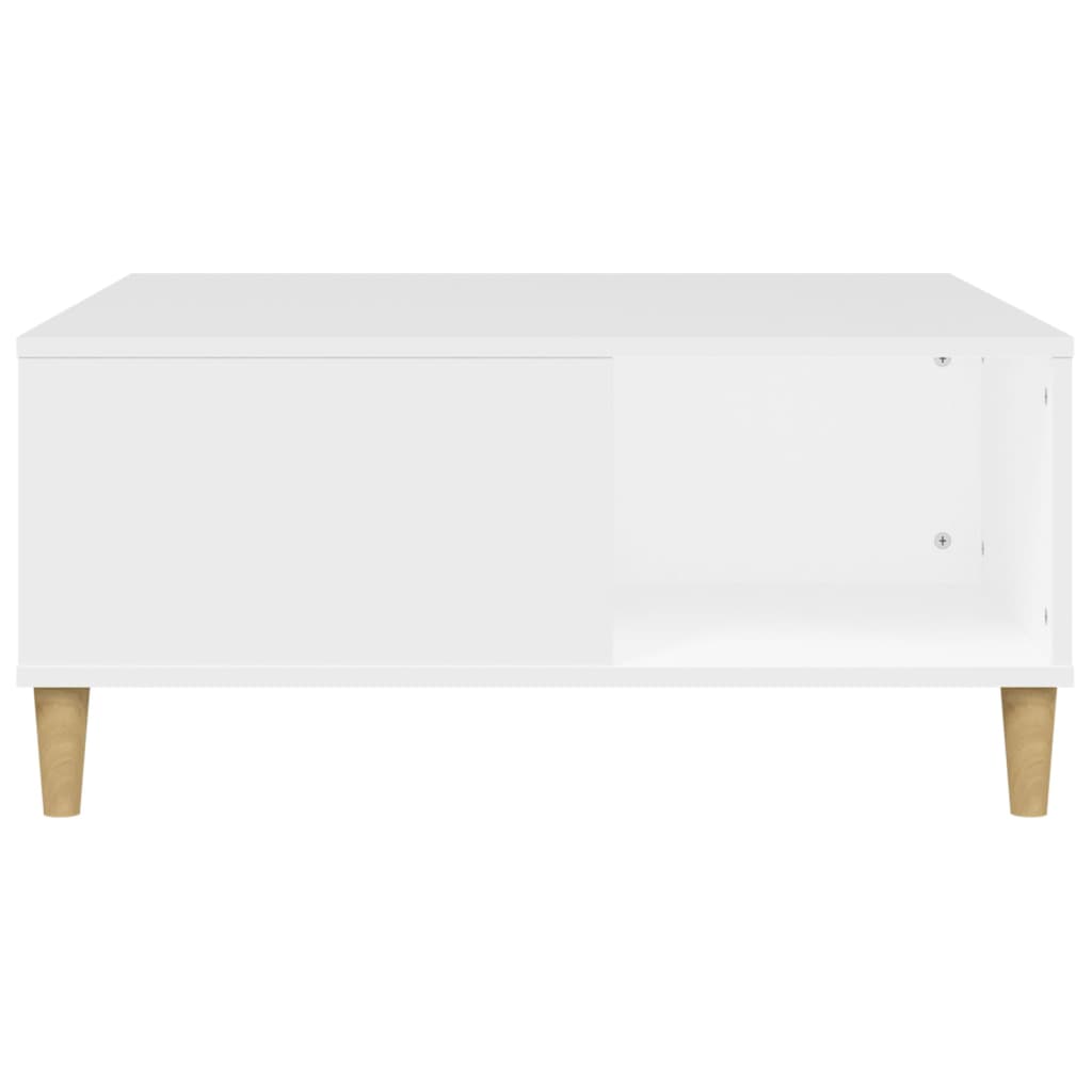 Salongbord hvit 80x80x36,5 cm konstruert tre