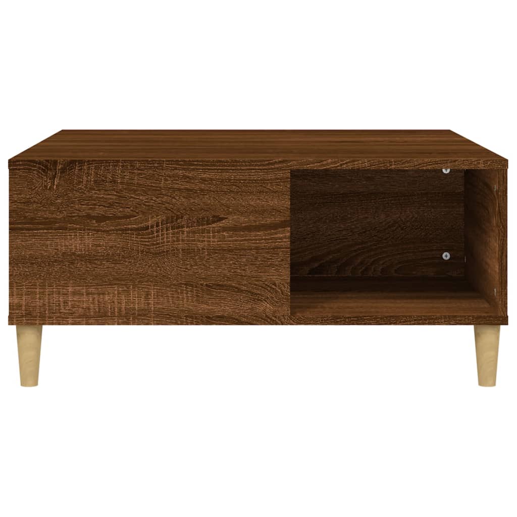 Salongbord brun eik 80x80x36,5 cm konstruert tre