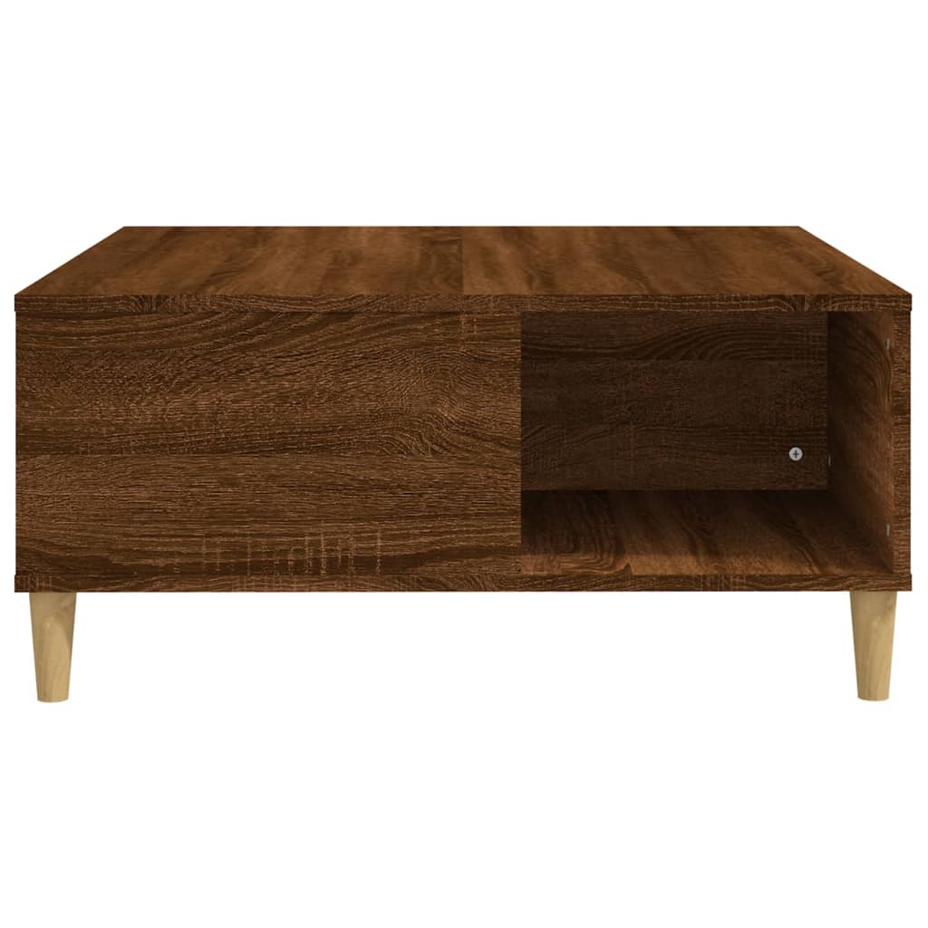 Salongbord brun eik 80x80x36,5 cm konstruert tre