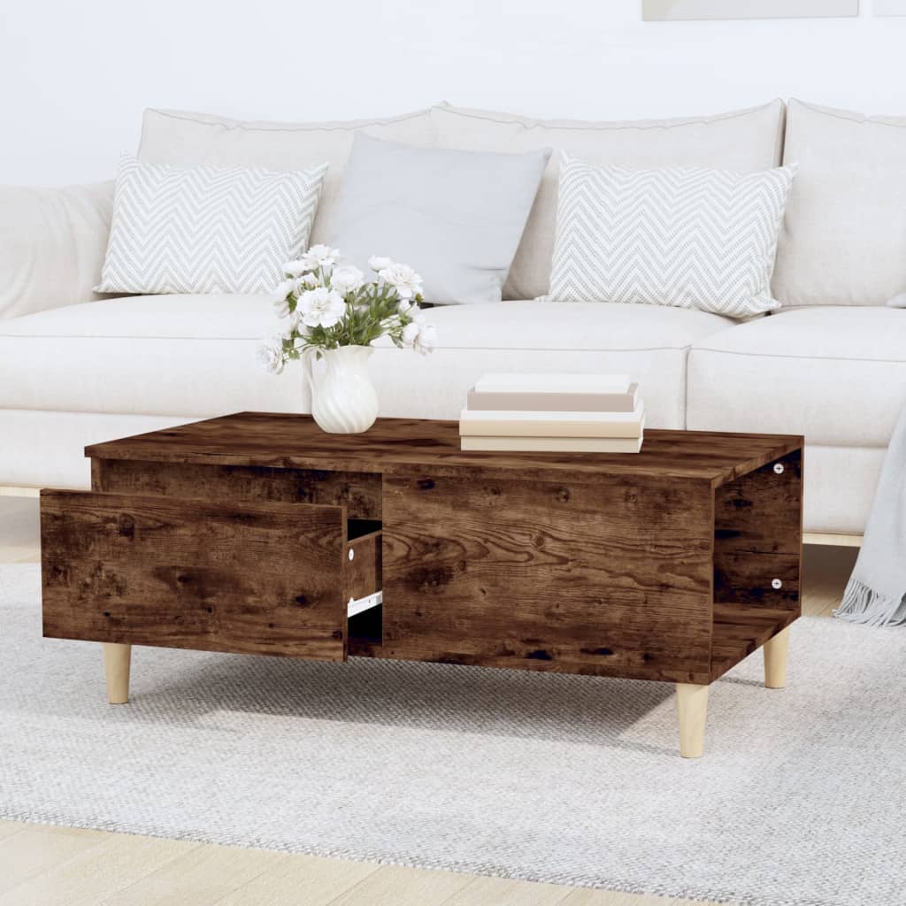 Salongbord røkt eik 90x50x36,5 cm konstruert tre