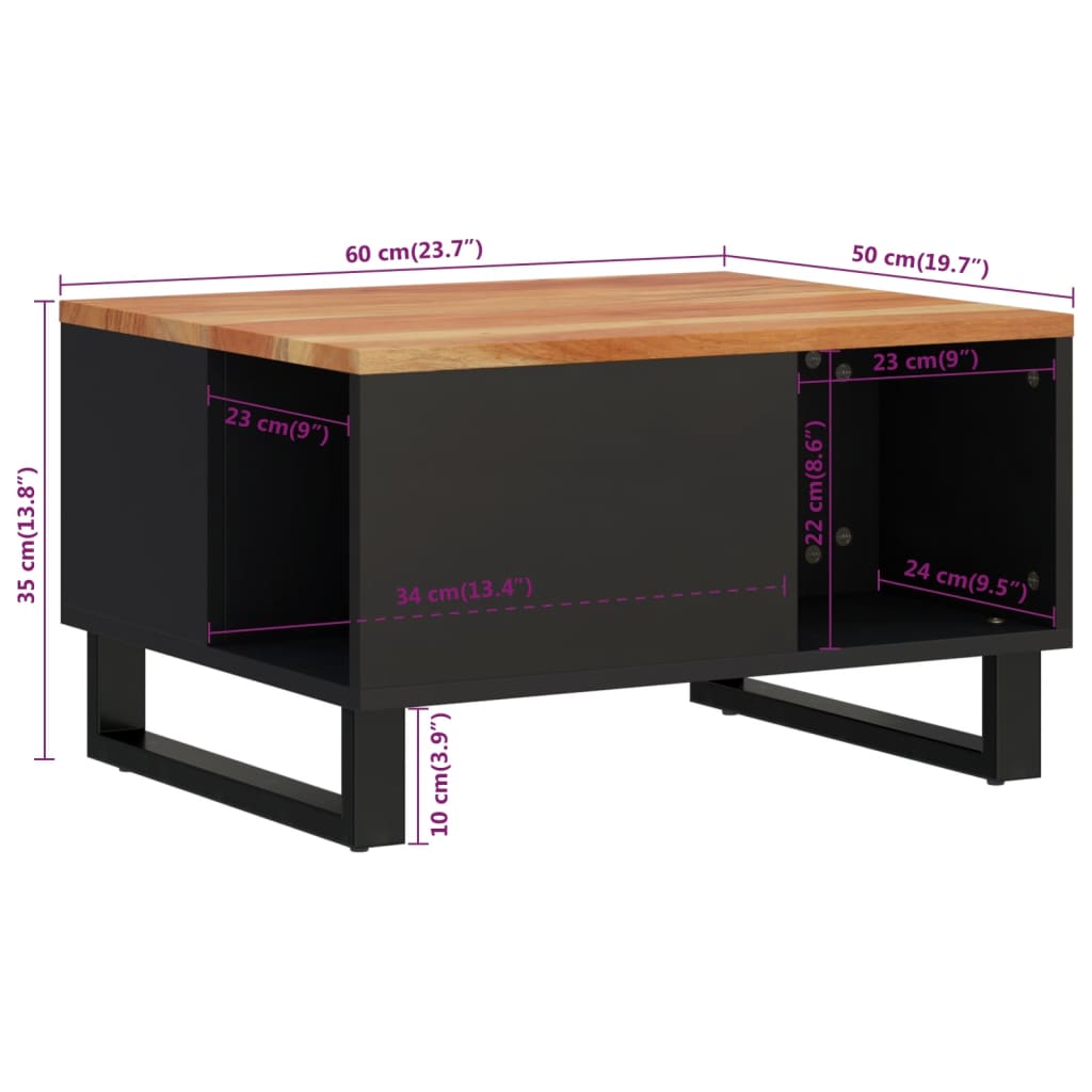 Salongbord 60x50x35 cm heltre akasie