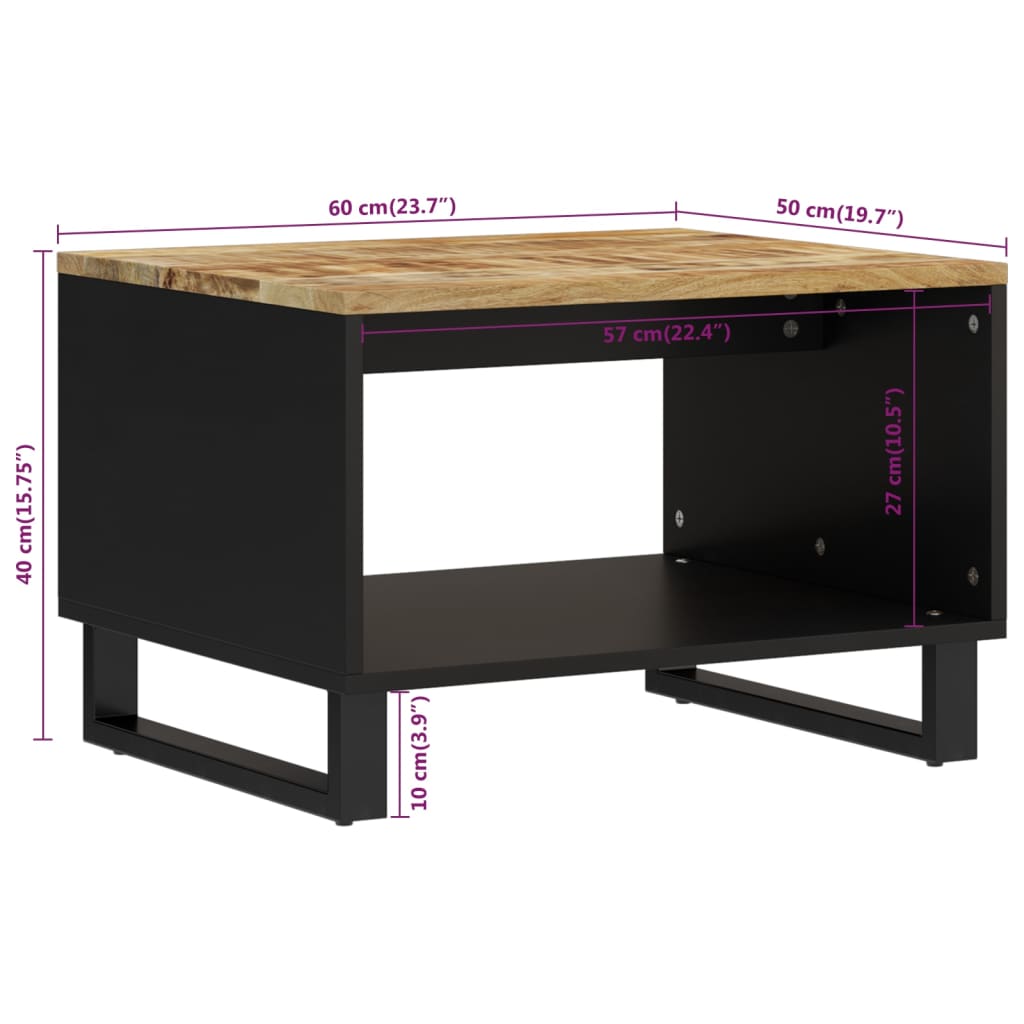 Salongbord 60x50x40 cm heltre mango