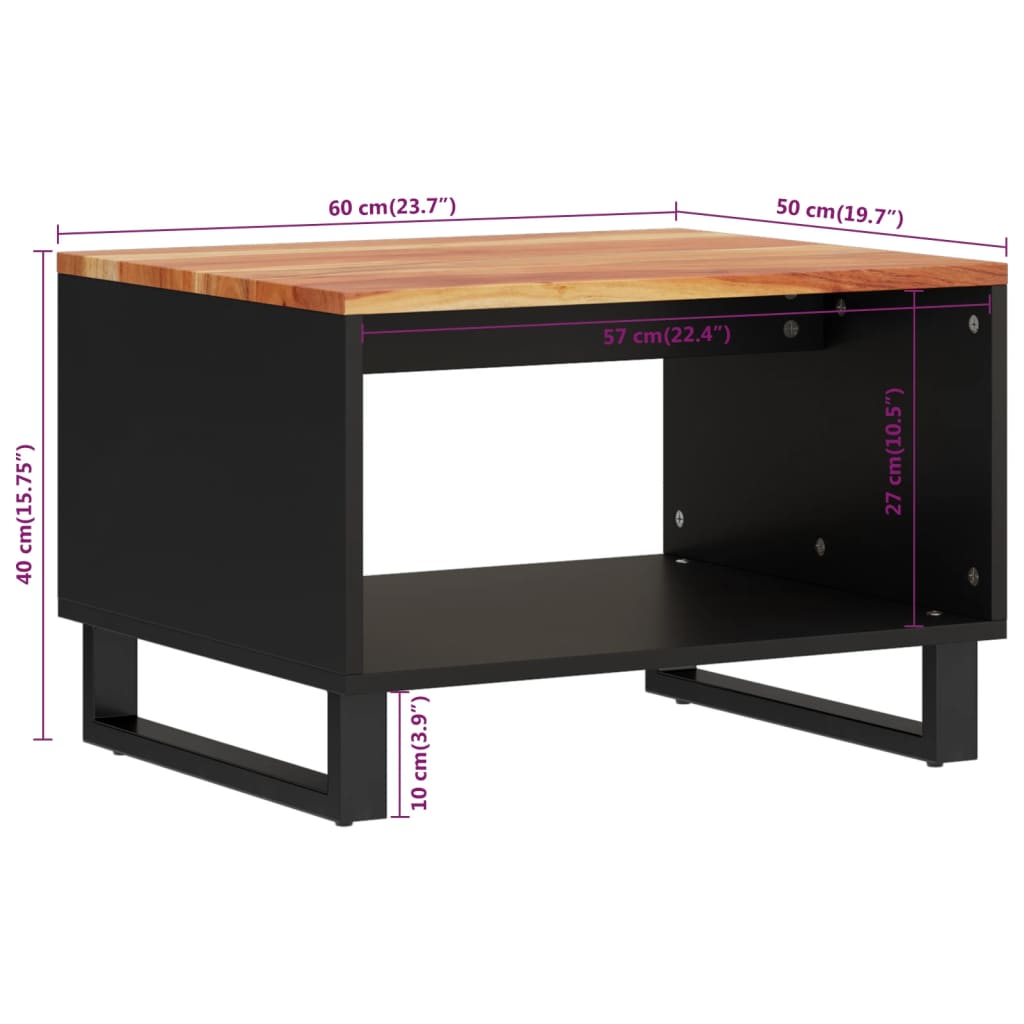Salongbord 60x50x40 cm heltre akasie