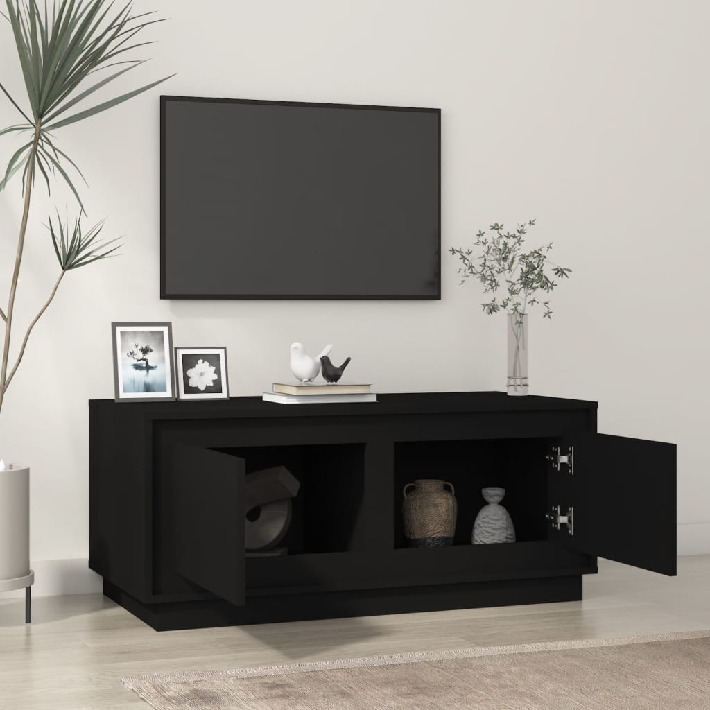 Salongbord svart 102x50x44 cm konstruert tre