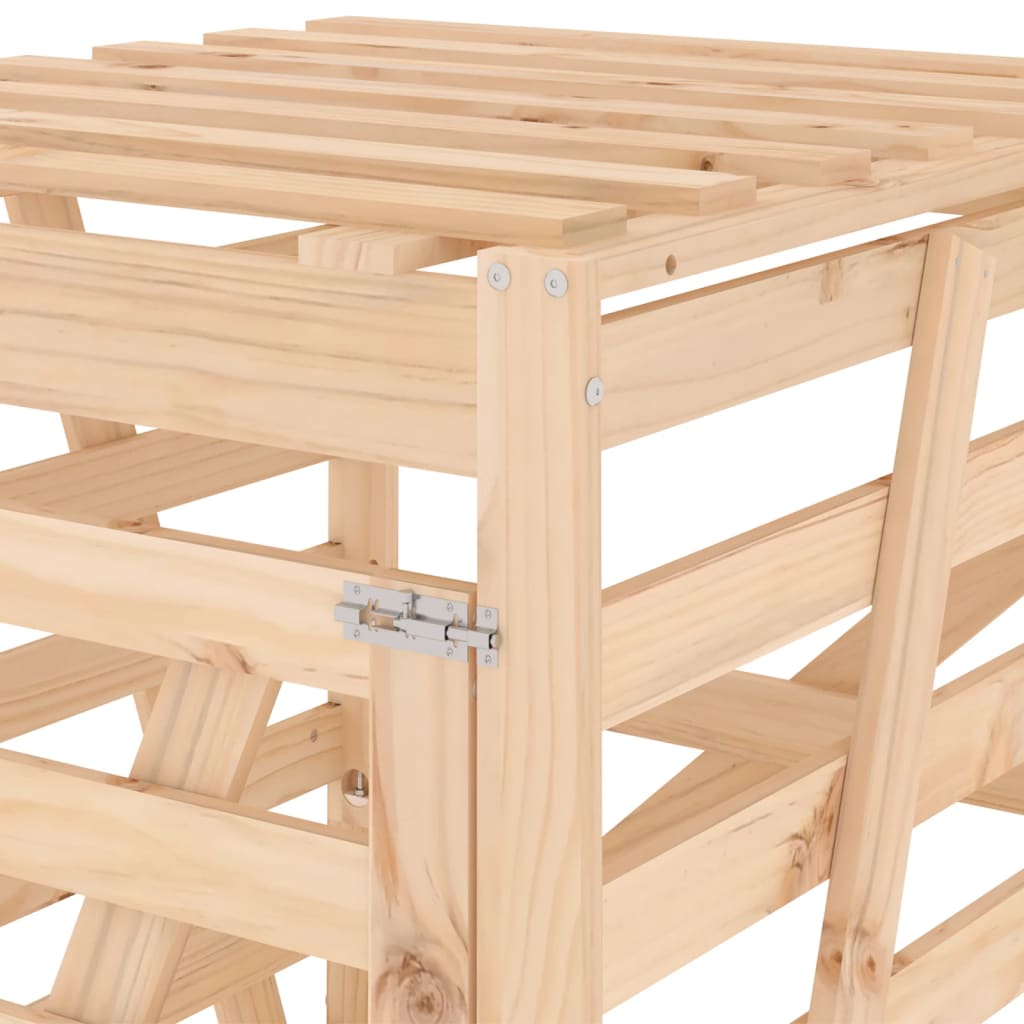 Søppeldunkskur 84x90x128,5 cm heltre furu