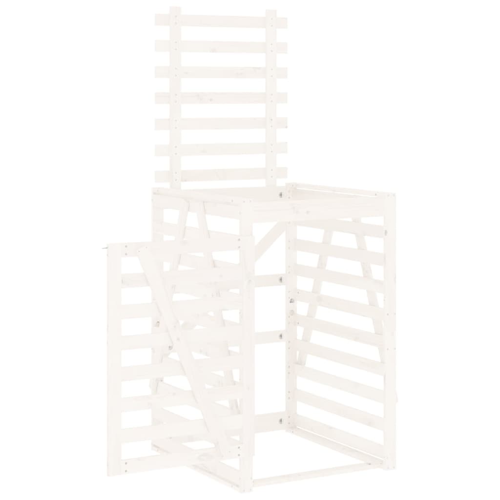 Søppeldunkskur hvit 84x90x128,5 cm heltre furu