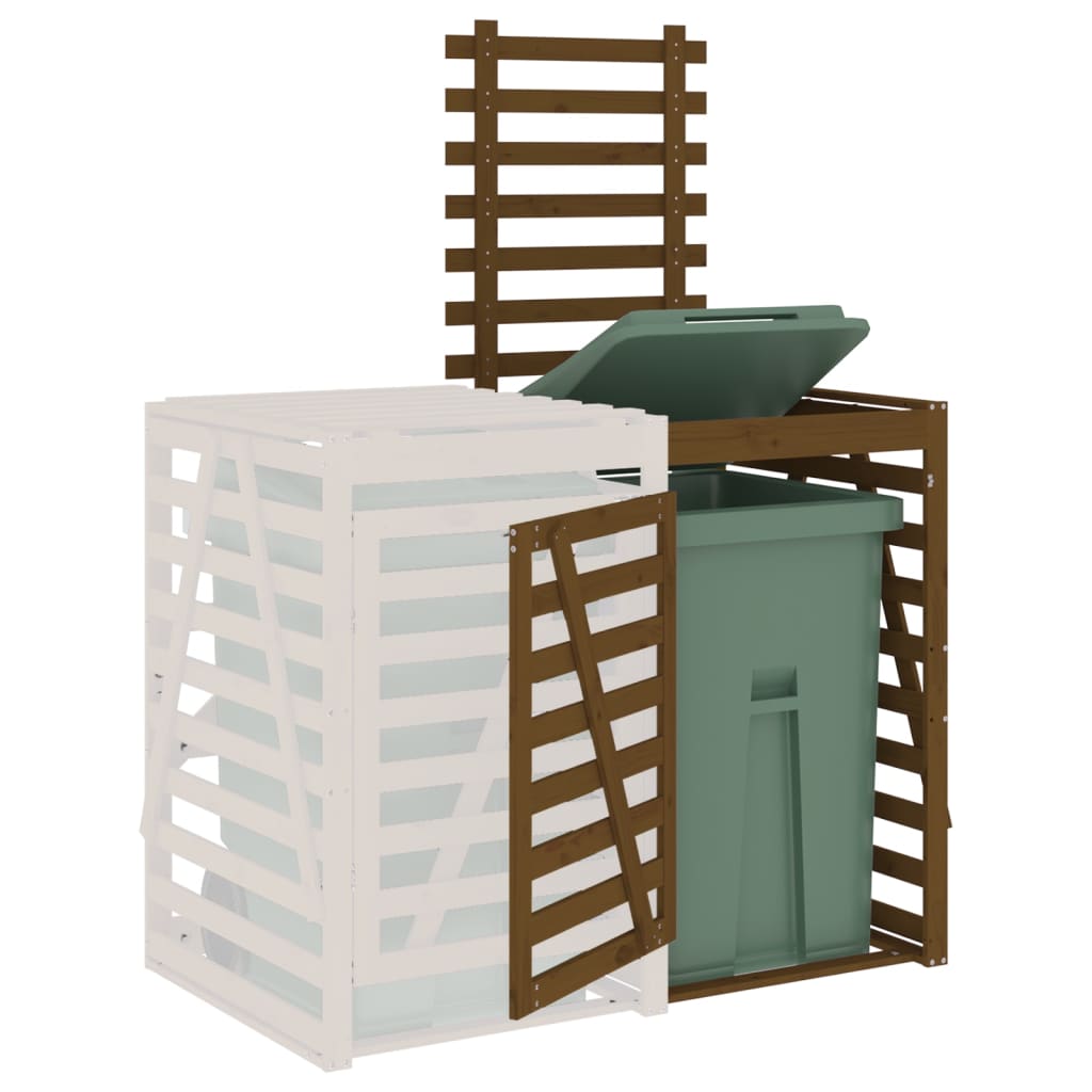 Utvidelse for søppeldunkskur honningbrun heltre furu