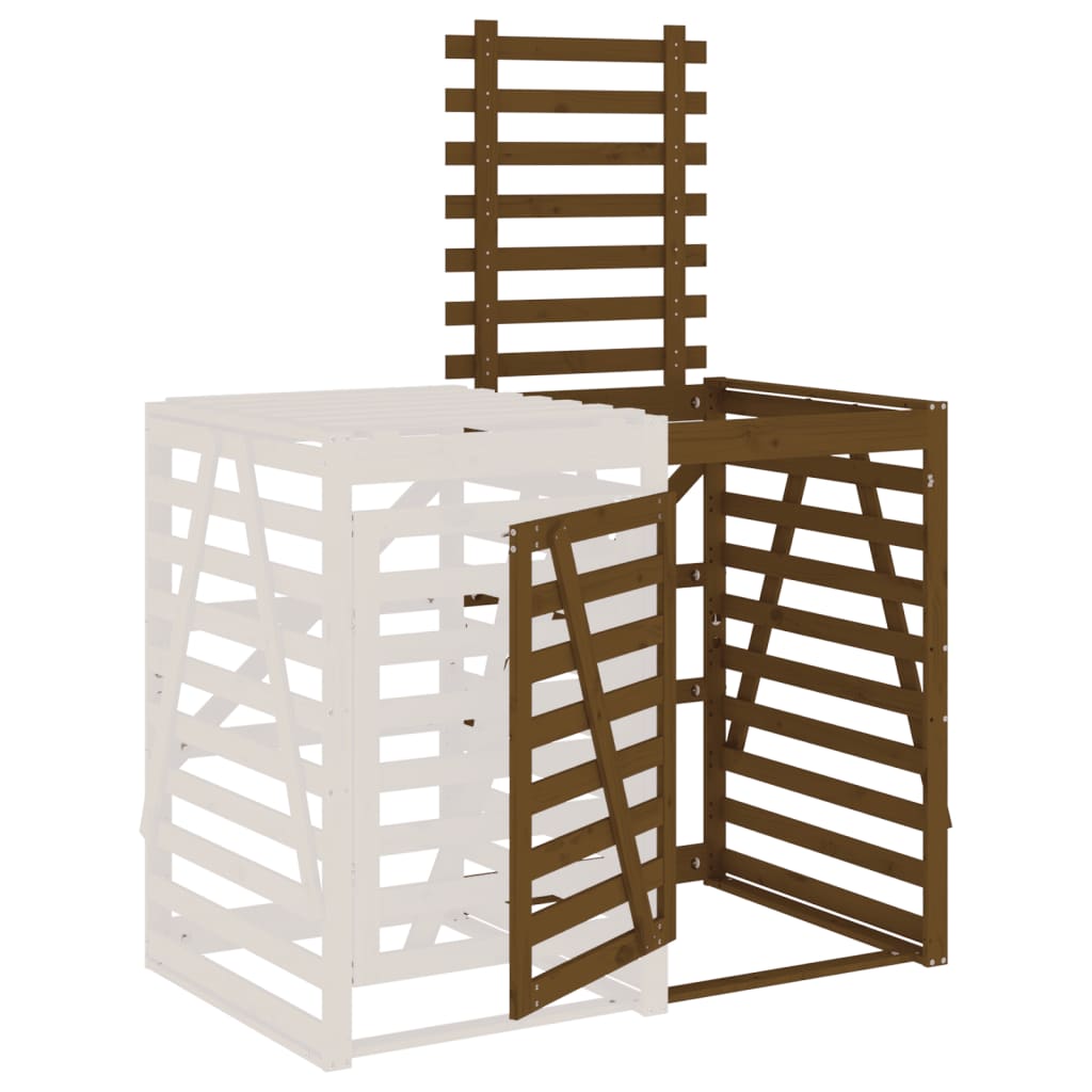 Utvidelse for søppeldunkskur honningbrun heltre furu