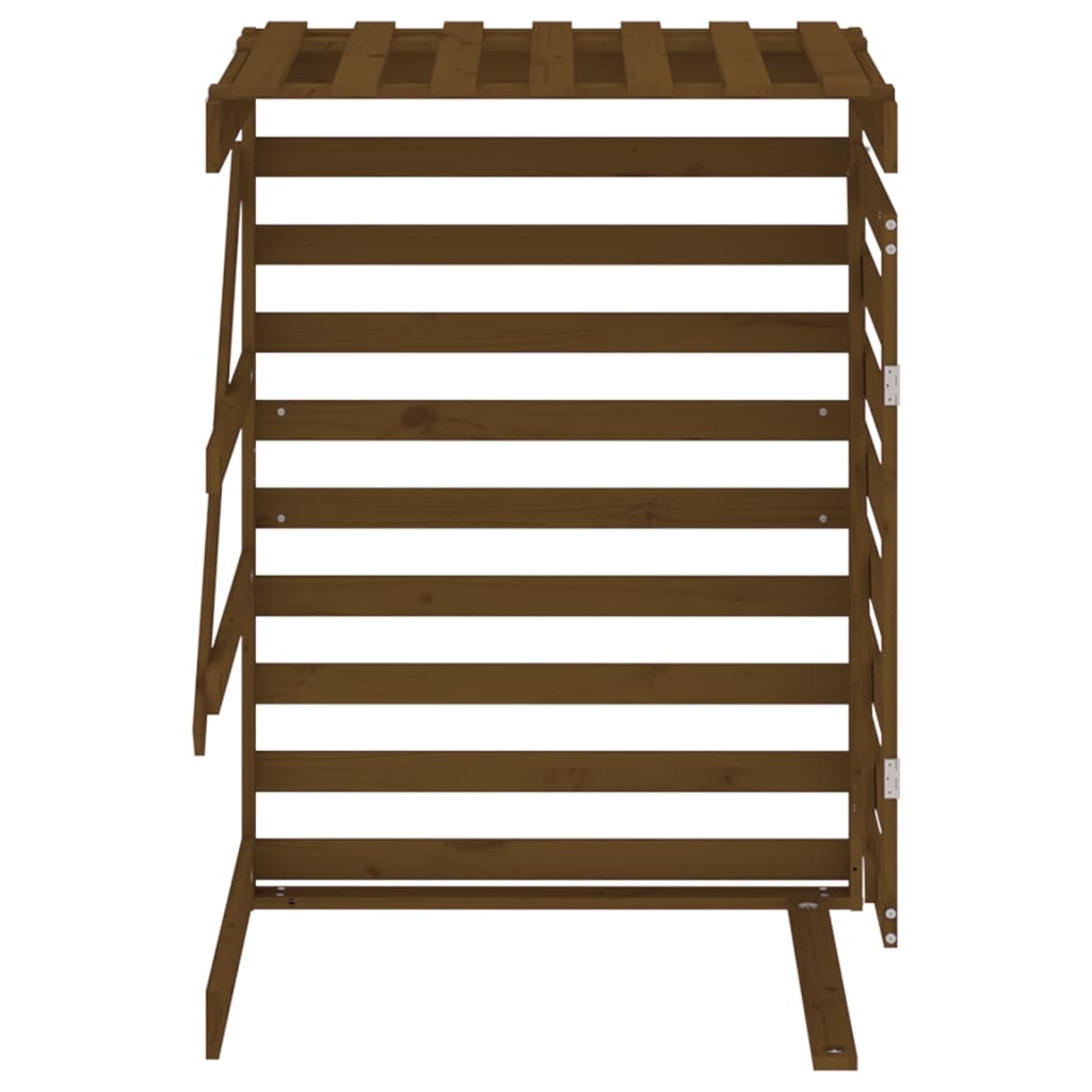 Utvidelse for søppeldunkskur honningbrun heltre furu