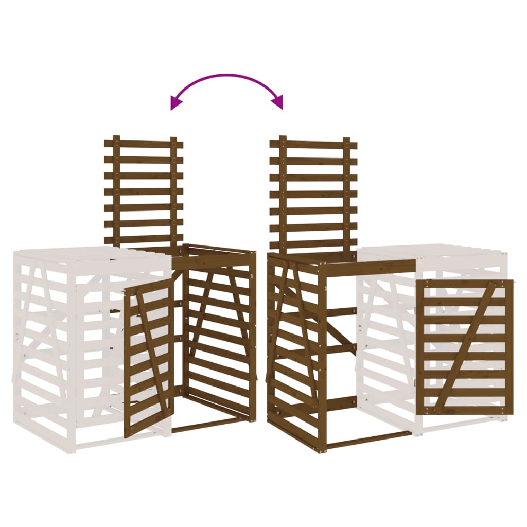 Utvidelse for søppeldunkskur honningbrun heltre furu