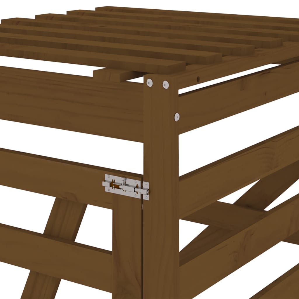 Utvidelse for søppeldunkskur honningbrun heltre furu