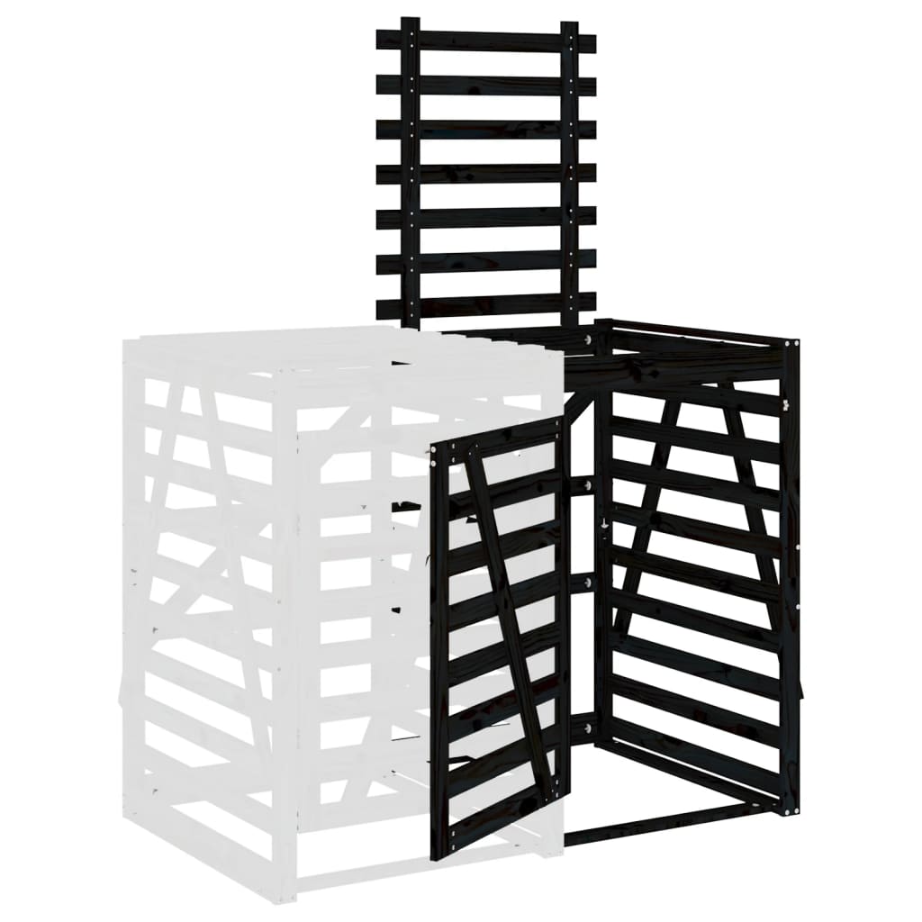 Utvidelse for søppeldunkskur svart heltre furu