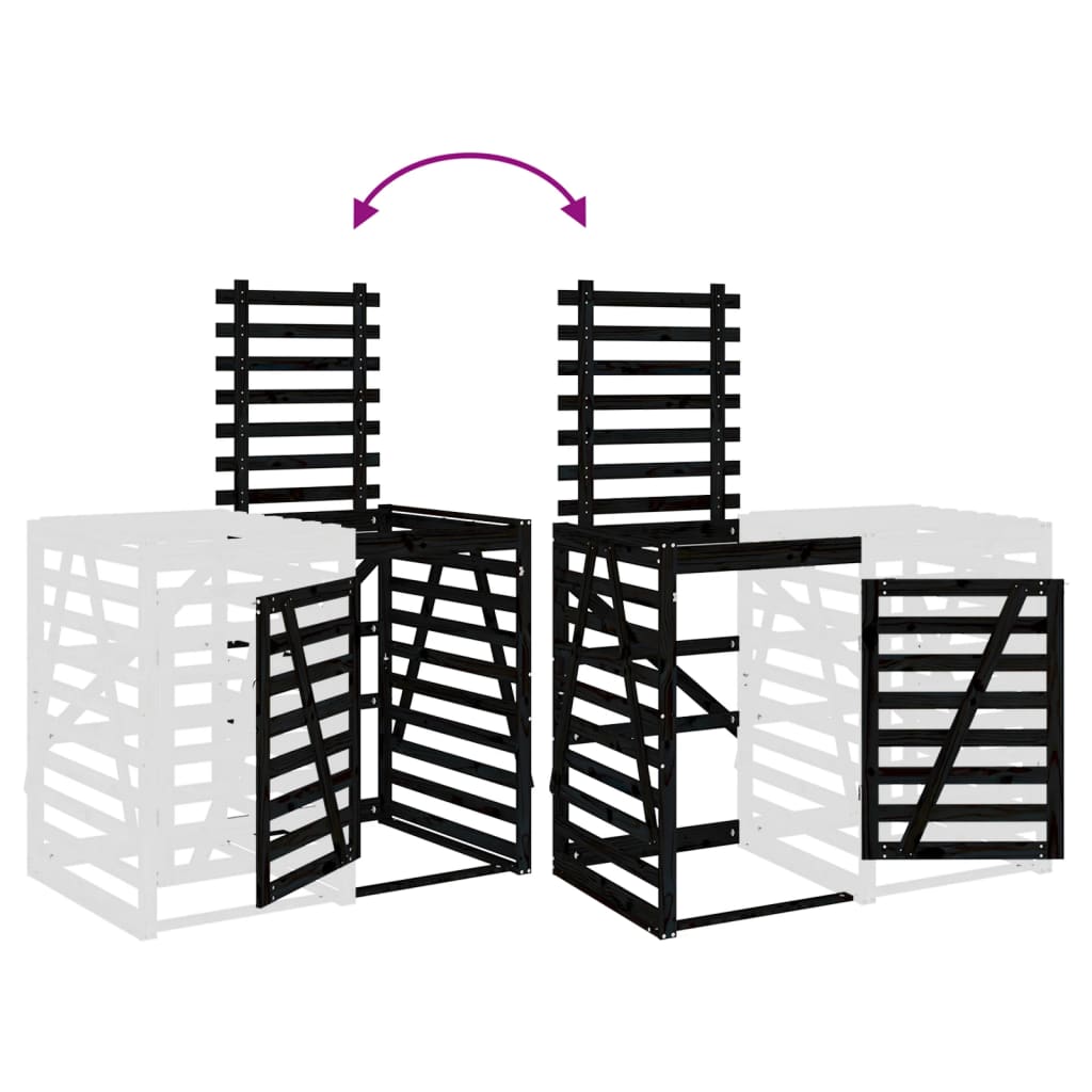 Utvidelse for søppeldunkskur svart heltre furu