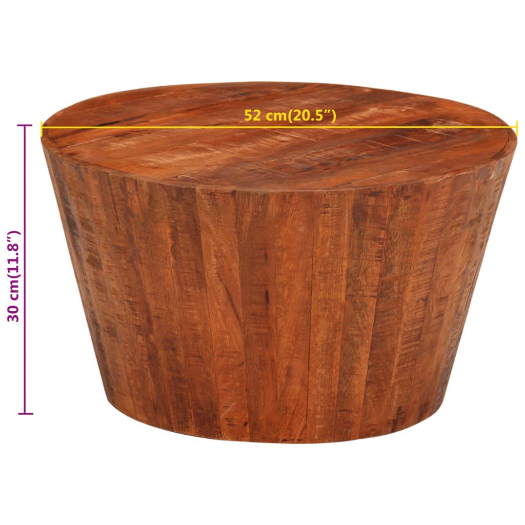 Salongbord Ø 52x30 cm kraftig heltre mango