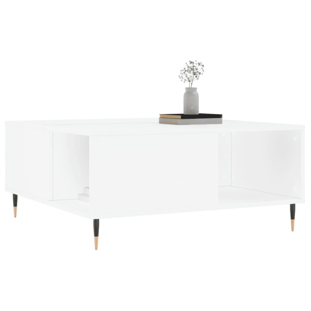 Salongbord hvit 80x80x36,5 cm konstruert tre