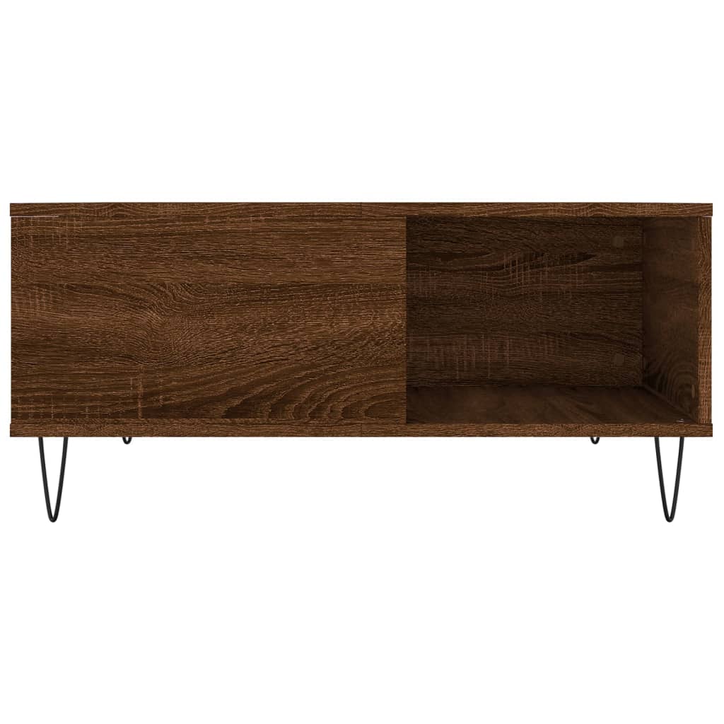 Salongbord brun eik 80x80x36,5 cm konstruert tre