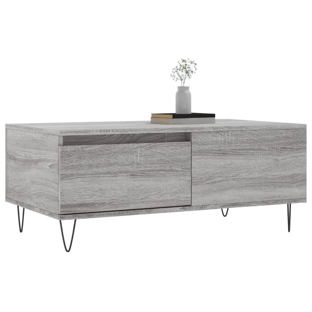 Salongbord grå sonoma 90x50x36,5 cm konstruert tre